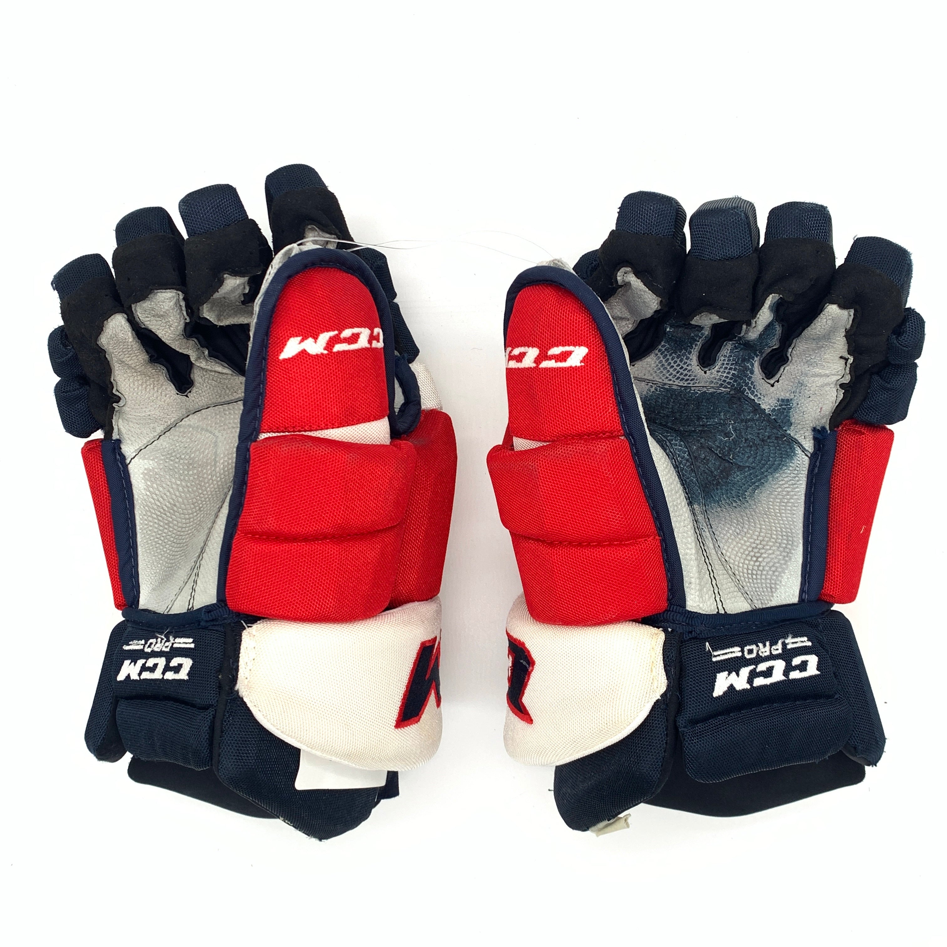 CCM HGTKPP - Gants d'occasion NHL Pro Stock - Capitals de Washington (LNH) - Garnet Hathaway (bleu marine/rouge/blanc)